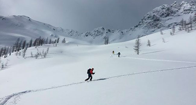 At Boulder Hut, every ski turn comes after a lot of (uphill) effort