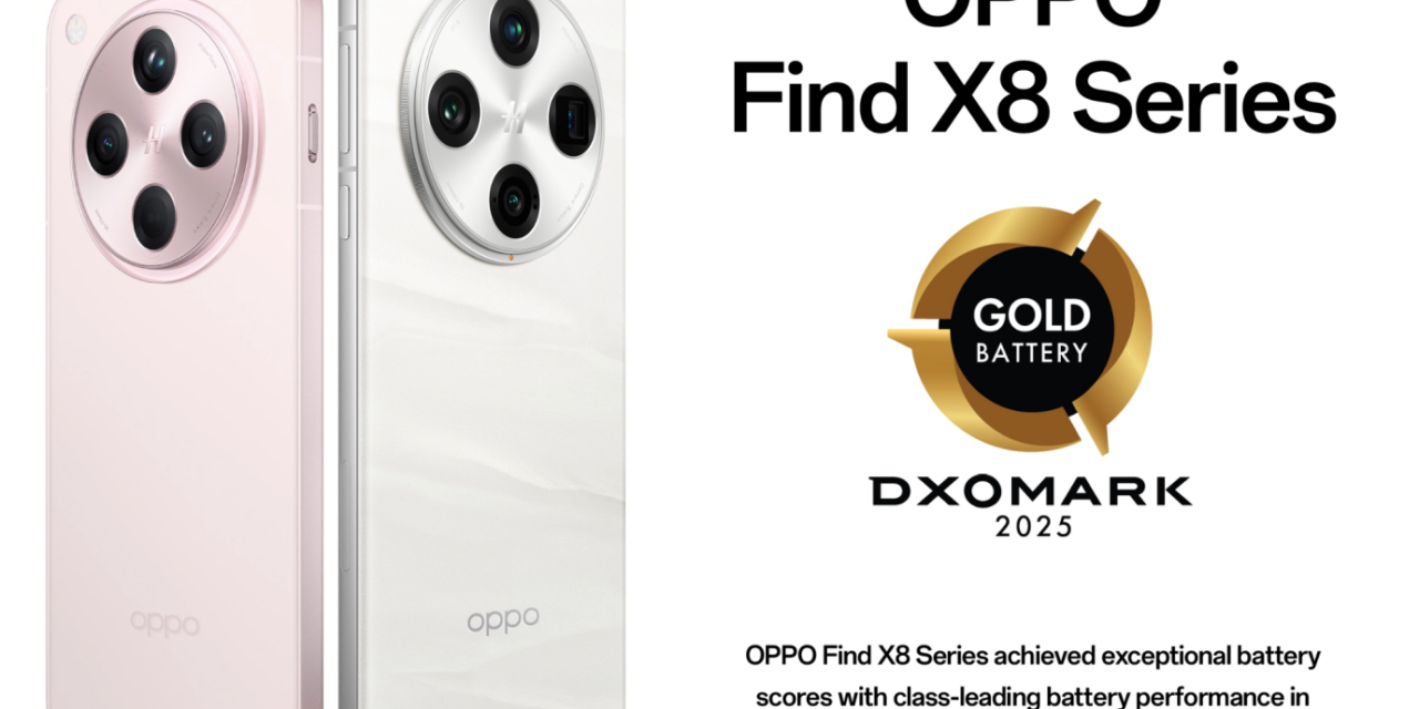 OPPO Find X8 and Find X8 Pro Achieve DXOMARK Gold Battery Label, Setting New Standards for Battery Life